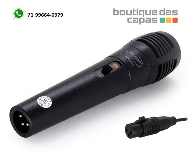 Microfone dinâmico com fio knup KP-M0001 karaoke caixa de som igreja - Foto 3