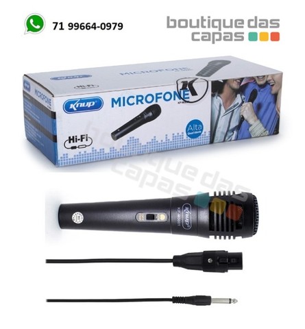 Microfone dinâmico com fio knup KP-M0001 karaoke caixa de som igreja