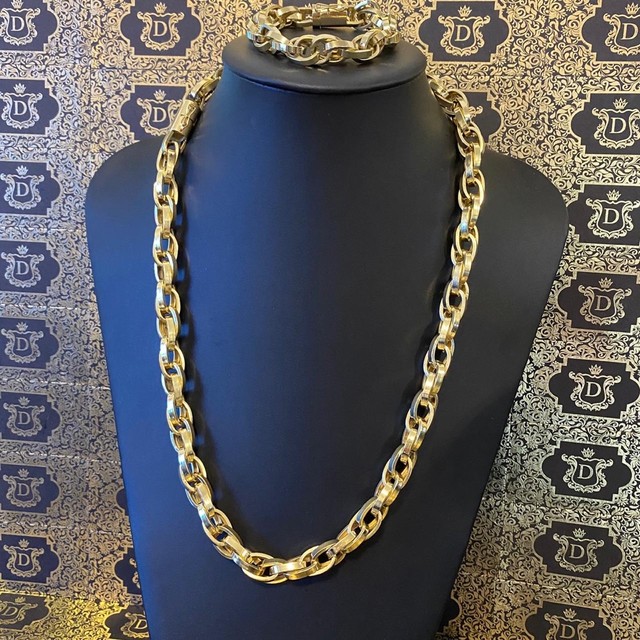 Conjunto em ouro 18 k 80 gramas - Foto 3