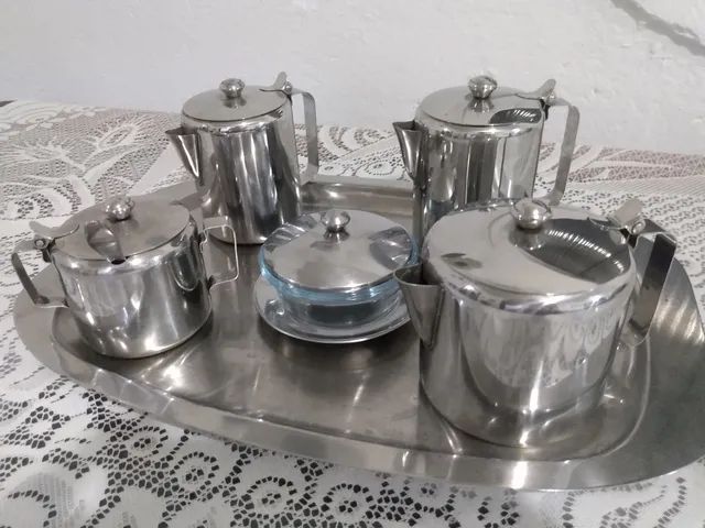 Conjunto Chá E Café Com 7 Peças De Aço Inox Alta Qualidade