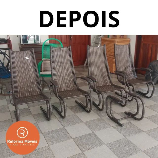 Cadeira de balanço renovada: fibra sintética de qualidade. - Foto 2