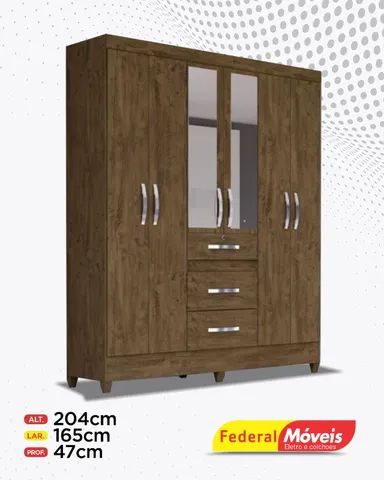 Guarda Roupa 6 Portas 3 Gavetas com Espelho Direto da Fabrica Promoção