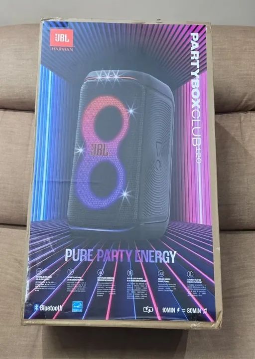 Caixa de Som Jbl PartyBox Club 120 Bluetooth Led 160W, bateria removível, Novo, lacrado C/ - Foto 2