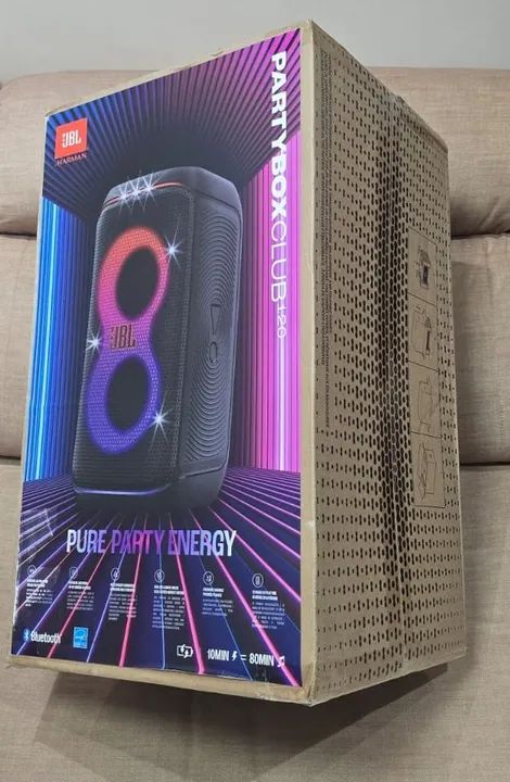 Caixa de Som Jbl PartyBox Club 120 Bluetooth Led 160W, bateria removível, Novo, lacrado C/ - Foto 3