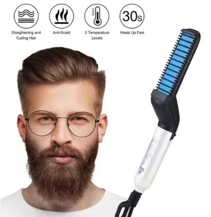 Pente Elétrico Chapinha Modelador Alinhador De Barba Cabelo z379  - Foto 2