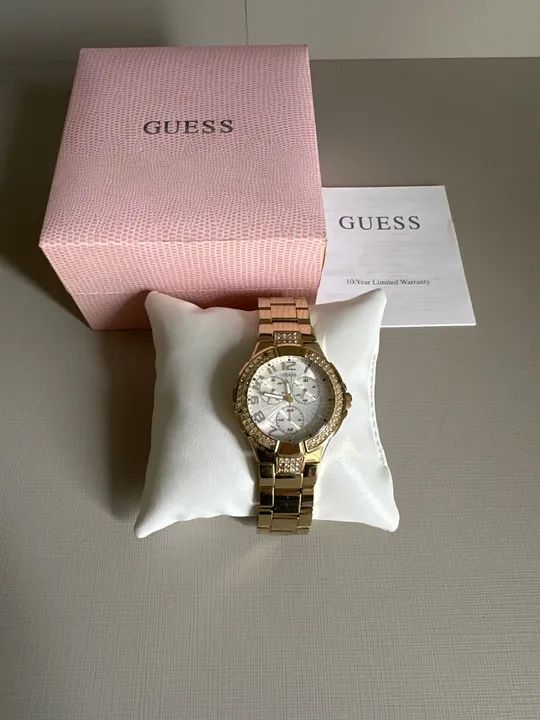 Relógio Guess Feminino Dourado com Cristais