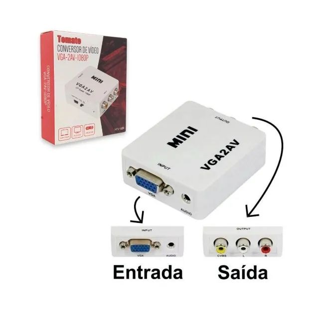 Conversor VGA Para AV RcA Áudio e Vídeo - Foto 2