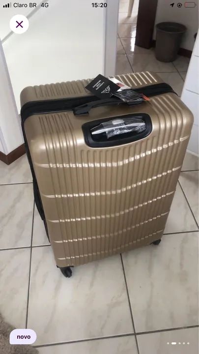 Mala de Viagem Grande Dourada Polo King - Foto 4
