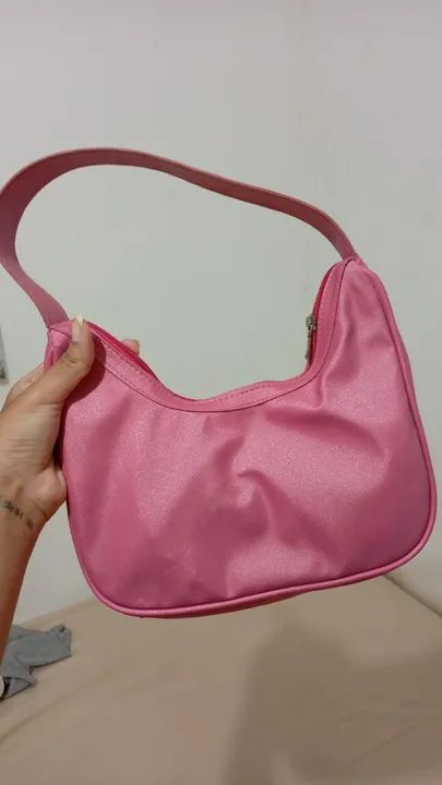 Bolsa meia lua de Ombro Rosa