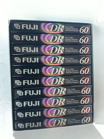 Fita cassete fuji dr-60 min virgens e lacradas