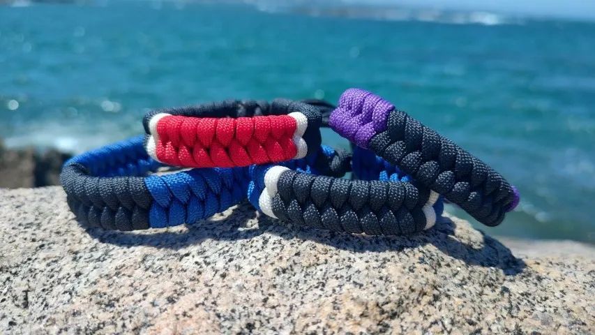 Pulseira Paracord 550 Faixa Jiu-Jitsu Oss BJJ Bracelete Artesanal Personalize Cor e Graus - Foto 2