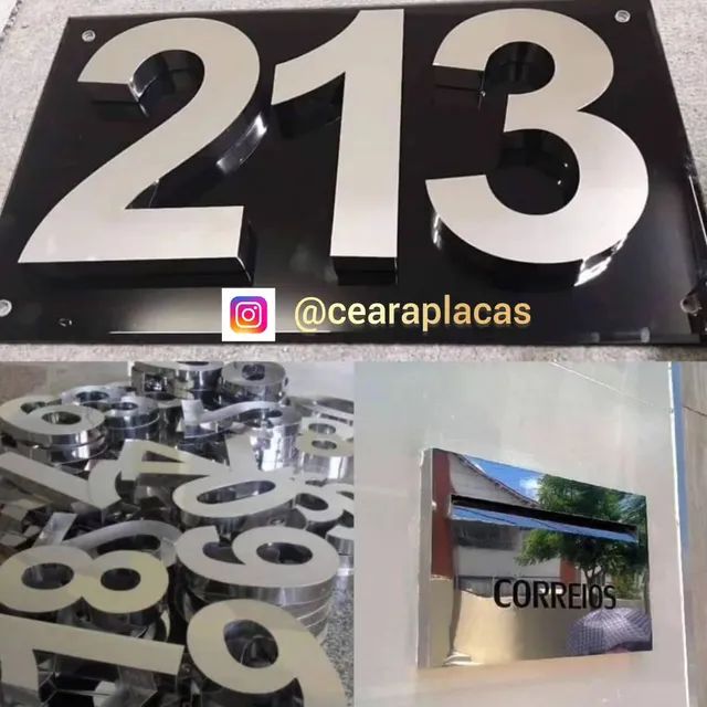 Números e letras caixa em alto relevo 15cm