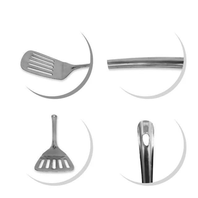 Colher Espátula Aço Inox Linha Classic Cozinha Omelete - 123útil - Foto 3