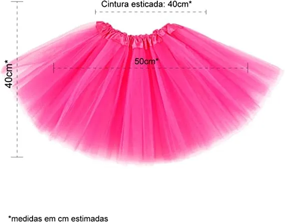 Saia de Tulle Rosa - Carnaval - Fantasia