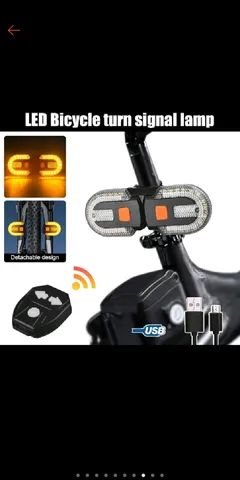 Lanterna de bicicleta com indicador de lado