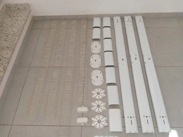 Luminárias para lampadas fluorescente, kit com 3 luminarias