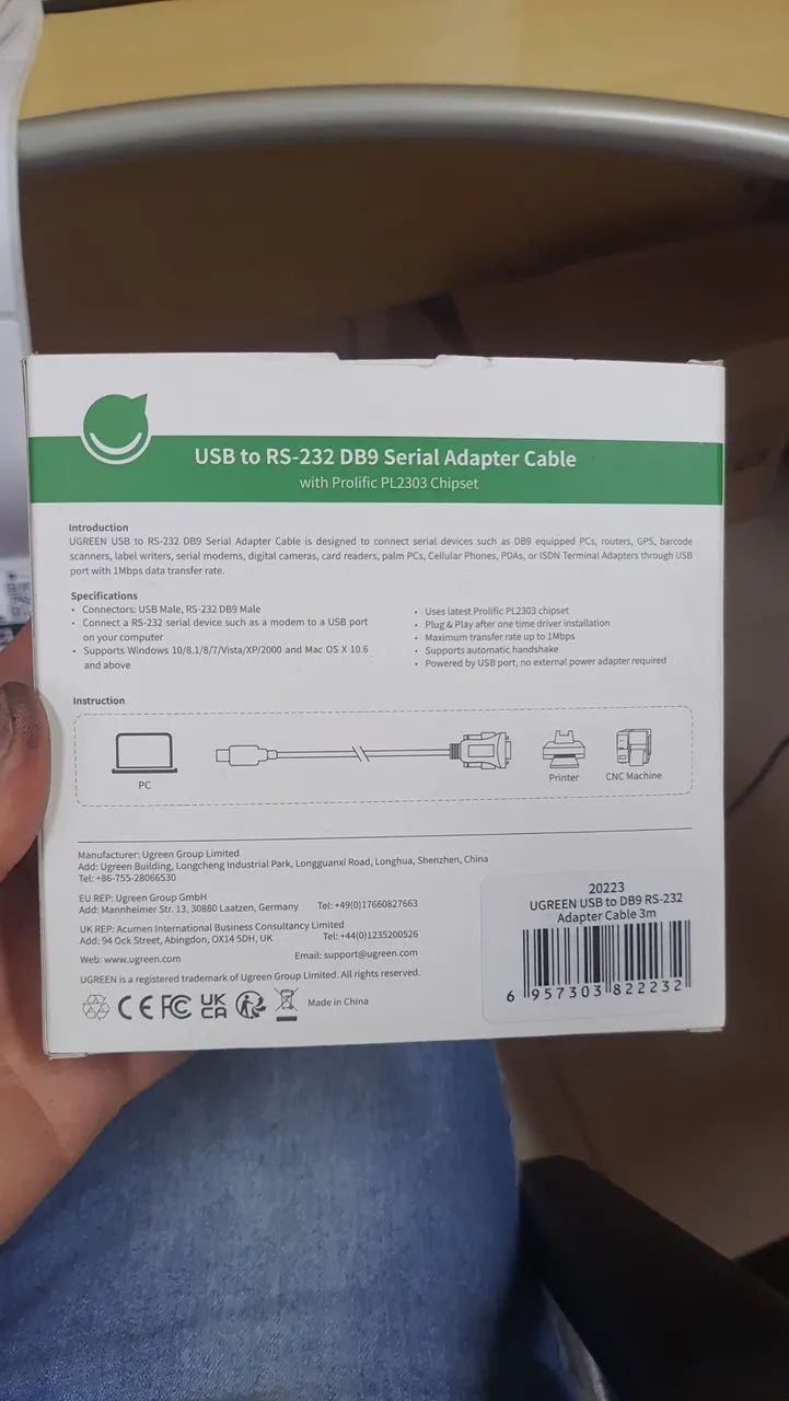 Cabo Ugreen USB to RS-232 DB9 Serial Adapter Cable - Foto 2