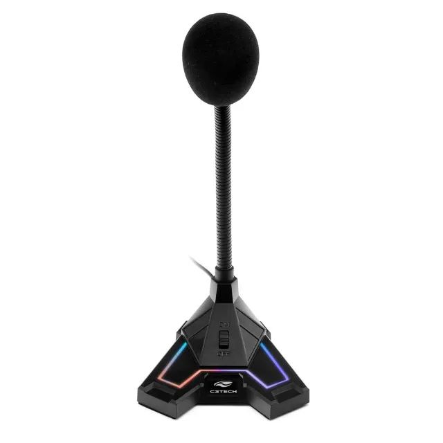 Microfone Gamer USB C3Tech MI-G100BK RGB - WZetta - Foto 2