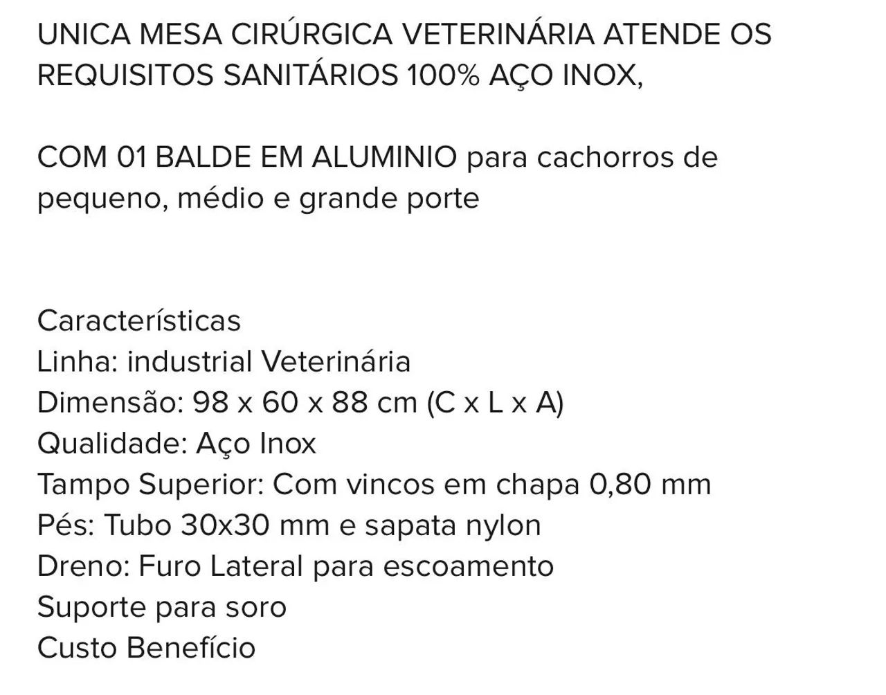 Mesa de aço inox para equipamentos veterinários  - Foto 2