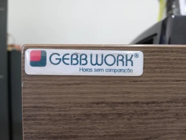 Mesa de Escritório em L Gebb Work em MDF Marrom 74 cm x 185 cm x 155 cm - Foto 6