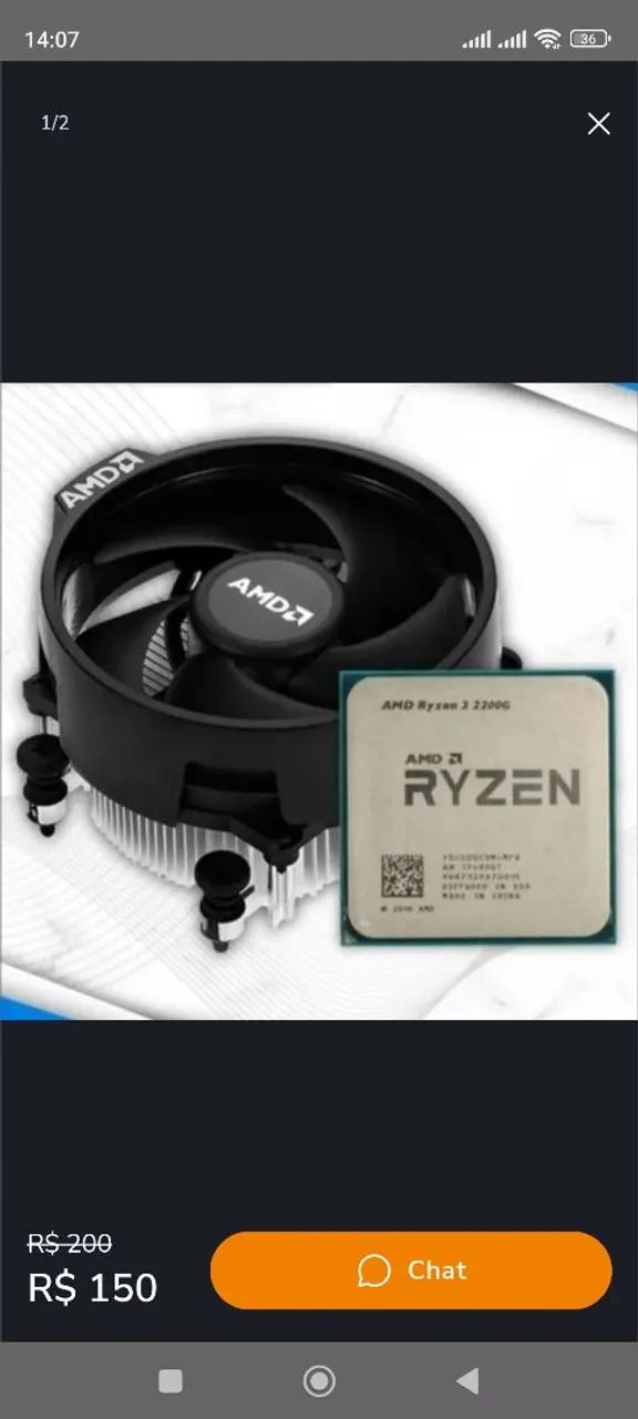 Processador Ryzen 3 2200 G 3.6Ghz