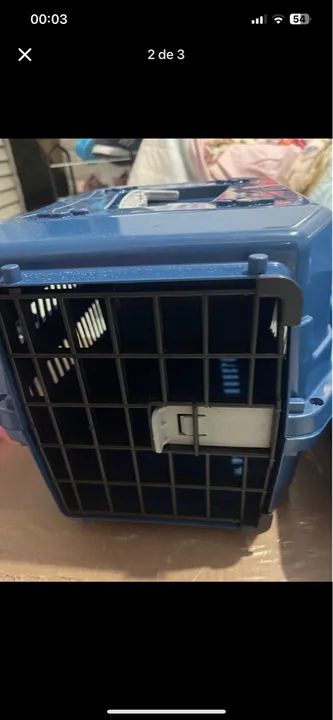 Caixa de Transporte e casinha com colchão para Animais Pequenos