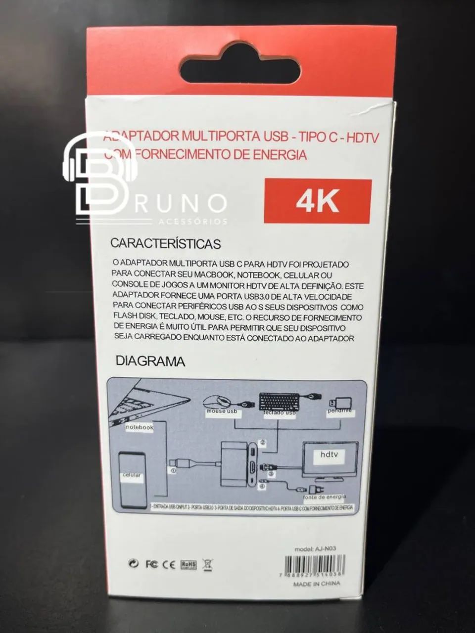 Hub Adaptador Tipo C para HDMI, USB e Carregamento - Foto 3