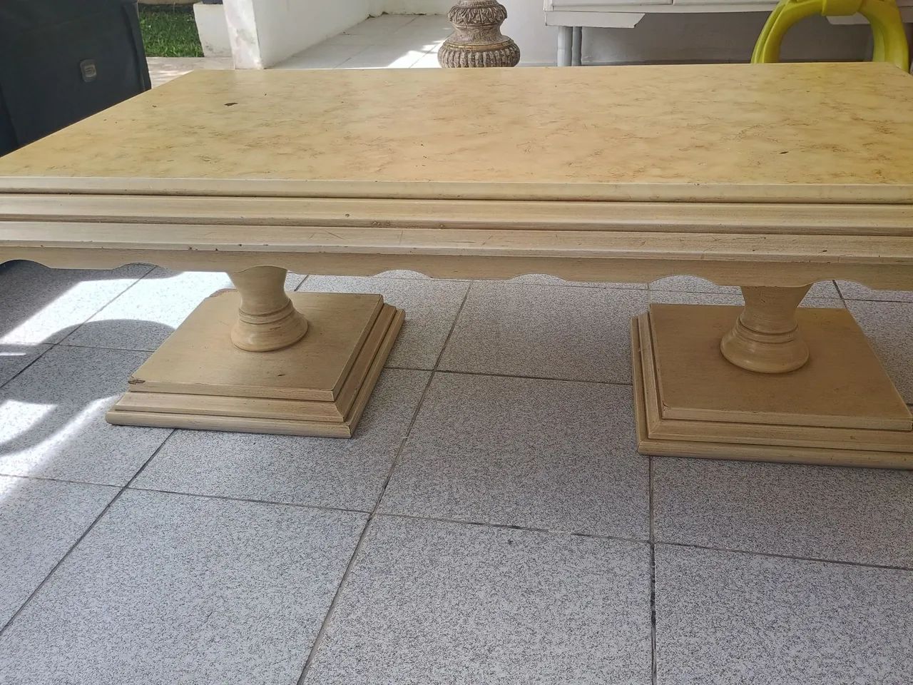 Mesa mesinha de centro antiga vintage clássica em madeira - Foto 5