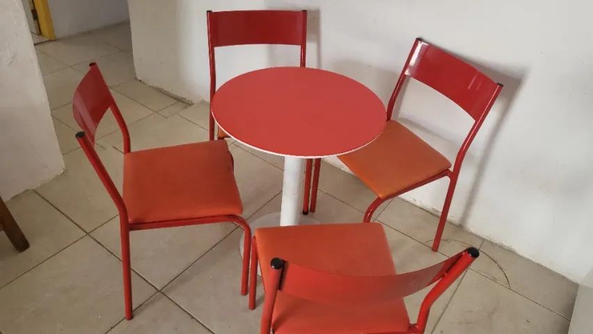 Tramontina: Mesa e Cadeiras de ferro resistente, assento acolchoado - Foto 3