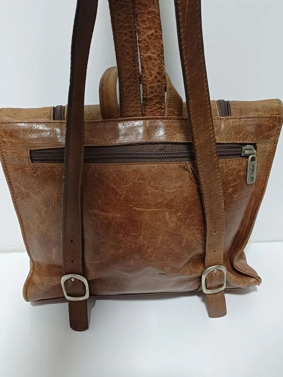 Mochila de couro quadrada - Foto 3
