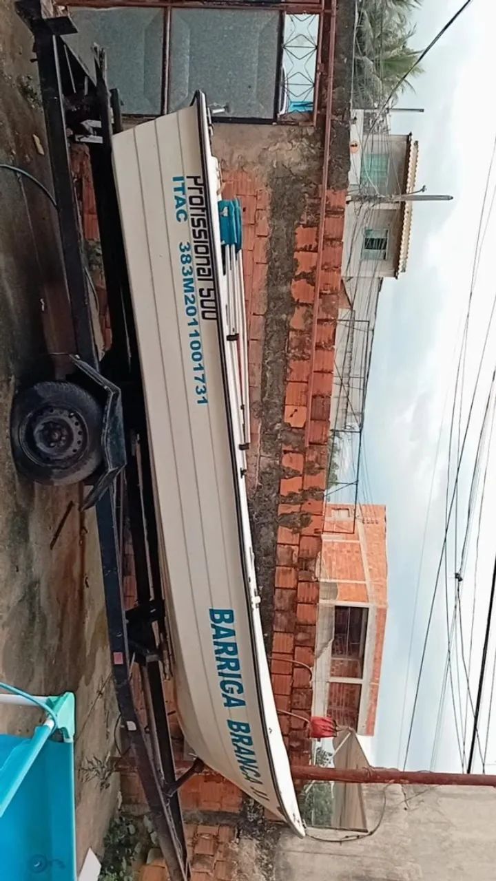 Lancha Rápida, 5 Metros, casco duplo, com capota e âncora. - Foto 8