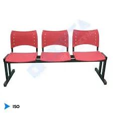 LONGARINAS EM PVC PES ACO RECEPCAO SALA DE ESPERA 2,3,4,5 LUGARES * - Foto 4