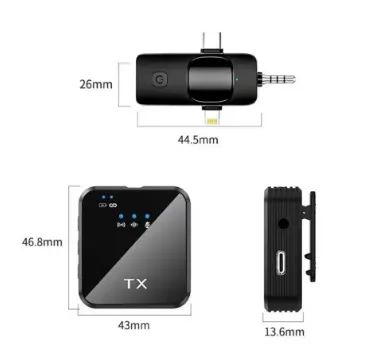 Par de Microfones de lapela sem fio para câmera Celular z1335 - Foto 2