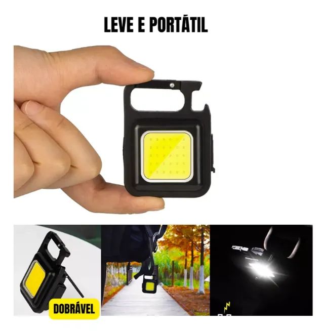 Mini Lanterna Led Recarregável Usb Chaveiro - Foto 4