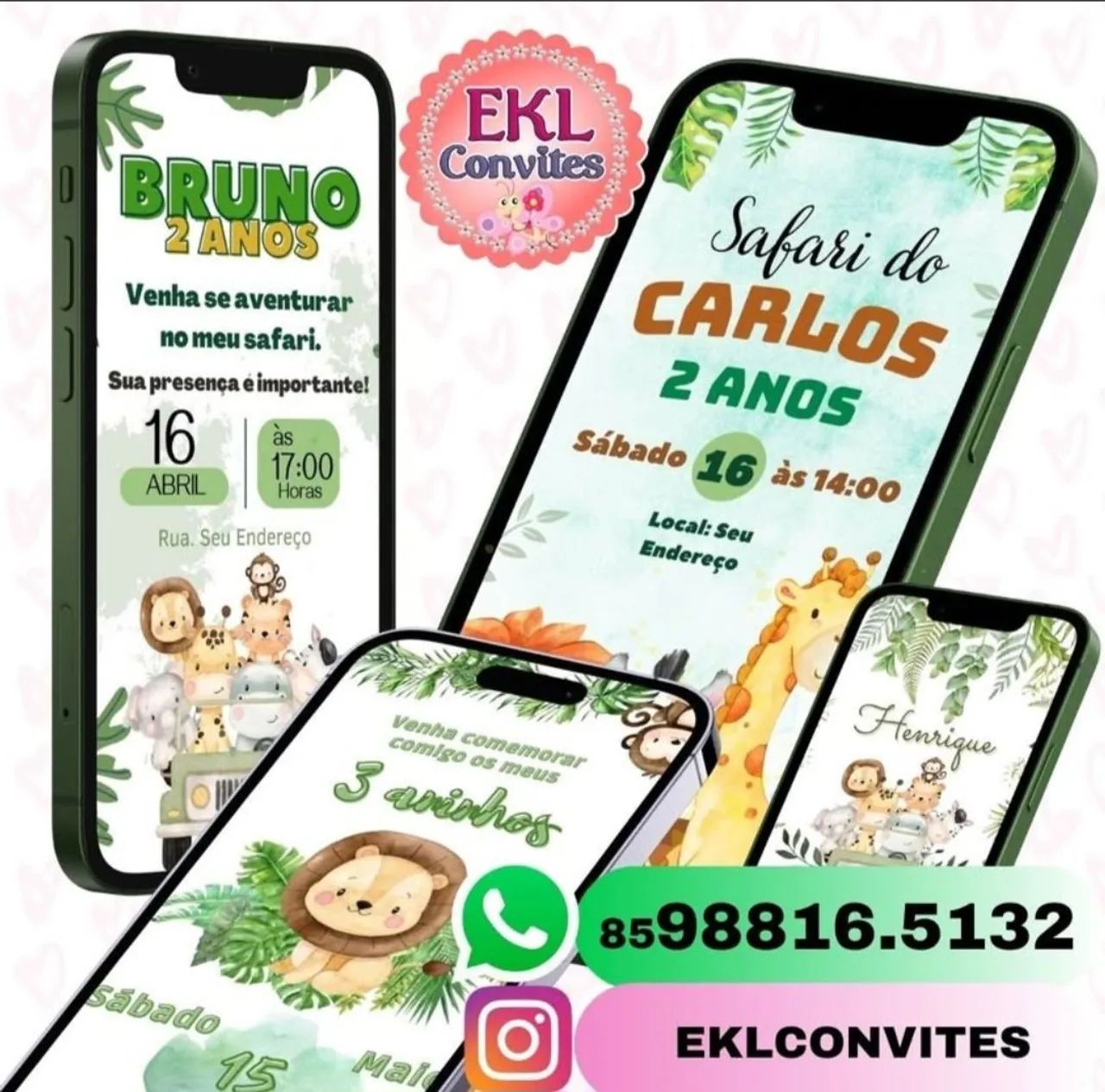 Convites personalizados infantis - todos os temas 