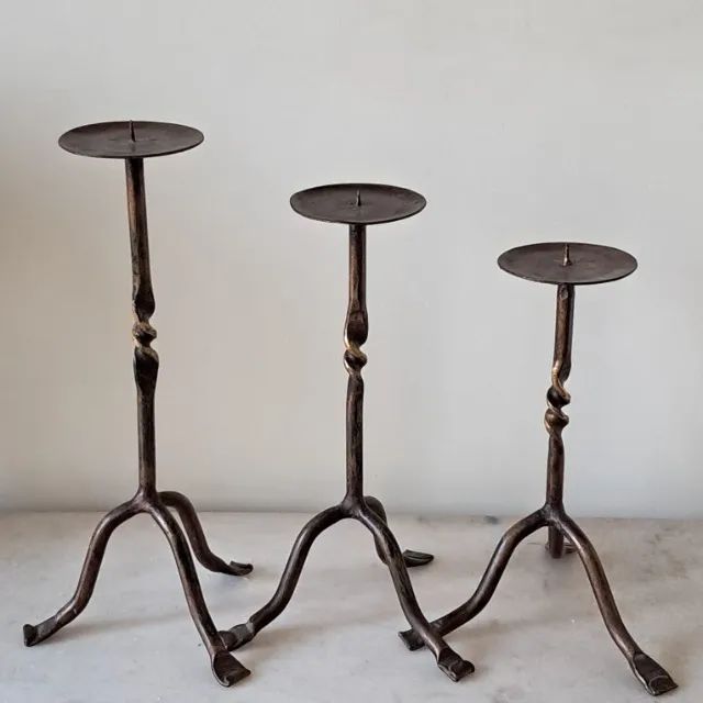 Trio de Castiçais de Ferro 