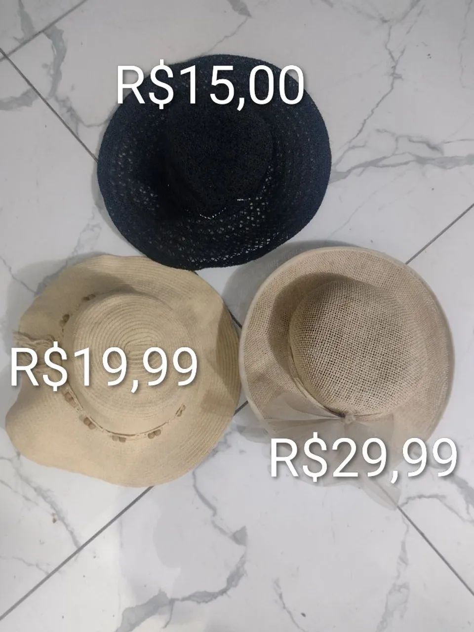 Lote com 3 chapéus 