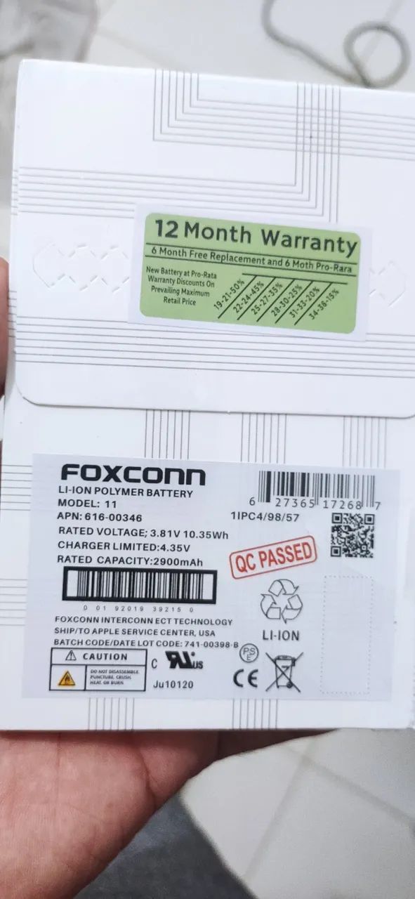 Bateria Iphone 11 Foxconn Nova 