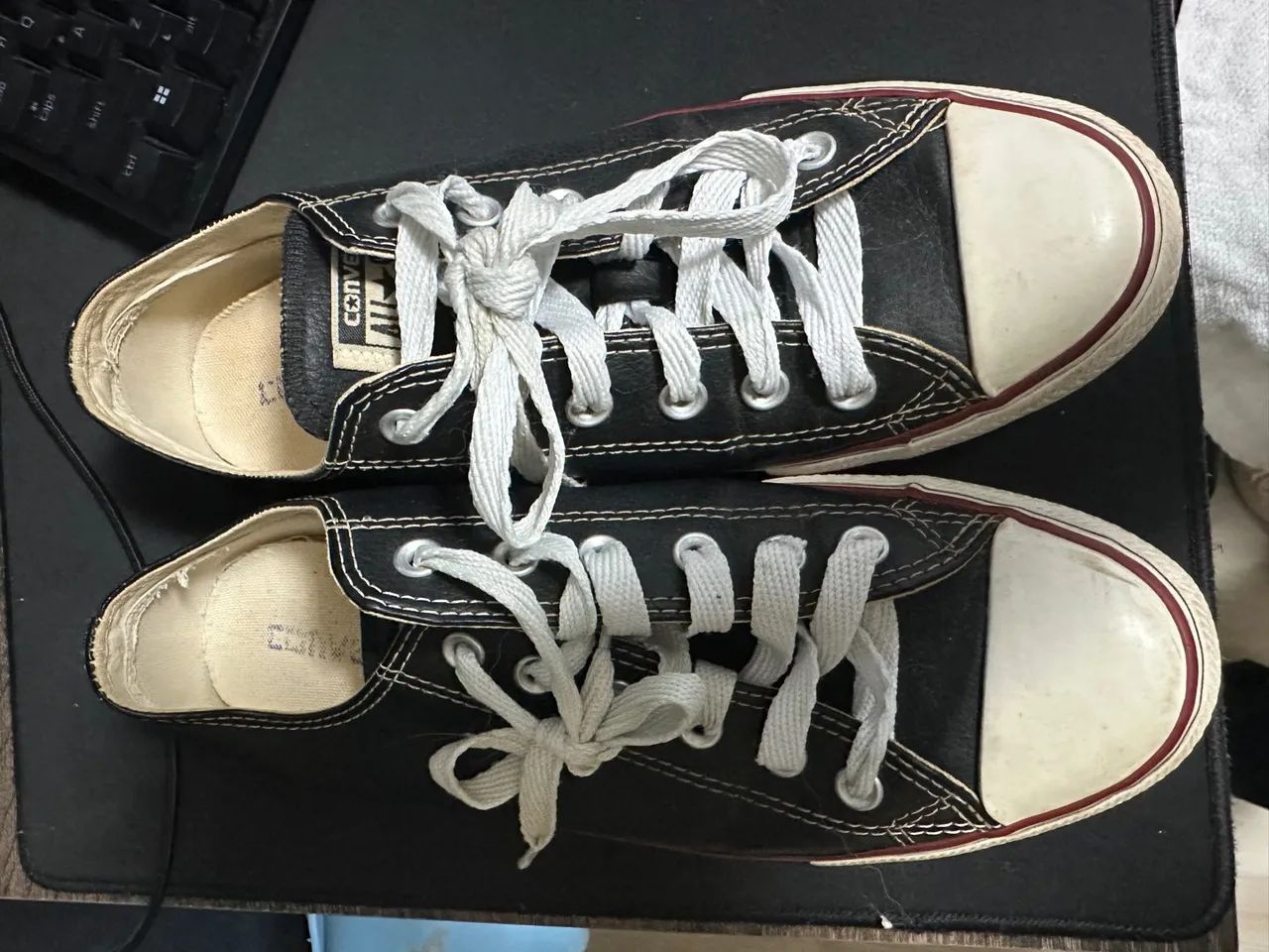 Converse All Star Preto Couro - Foto 3