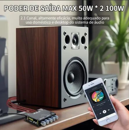 Receiver(central home theater), com controle de grave e treble, Estéreo, Bluetooth e Aux - Foto 3