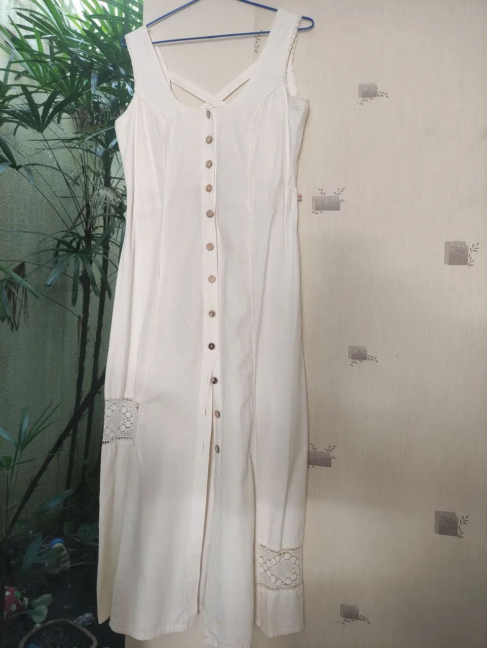 Reserva natural vestido longo algodão com renda gliper 42 - Foto 2