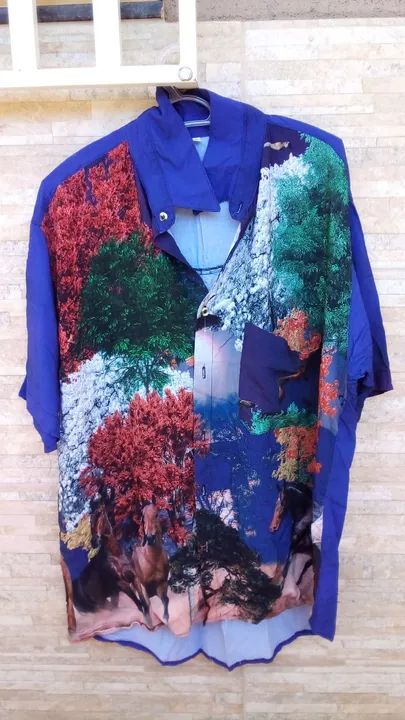 Camisa G Havaiana Masculina com Estampa Tropical 100% algodão 8