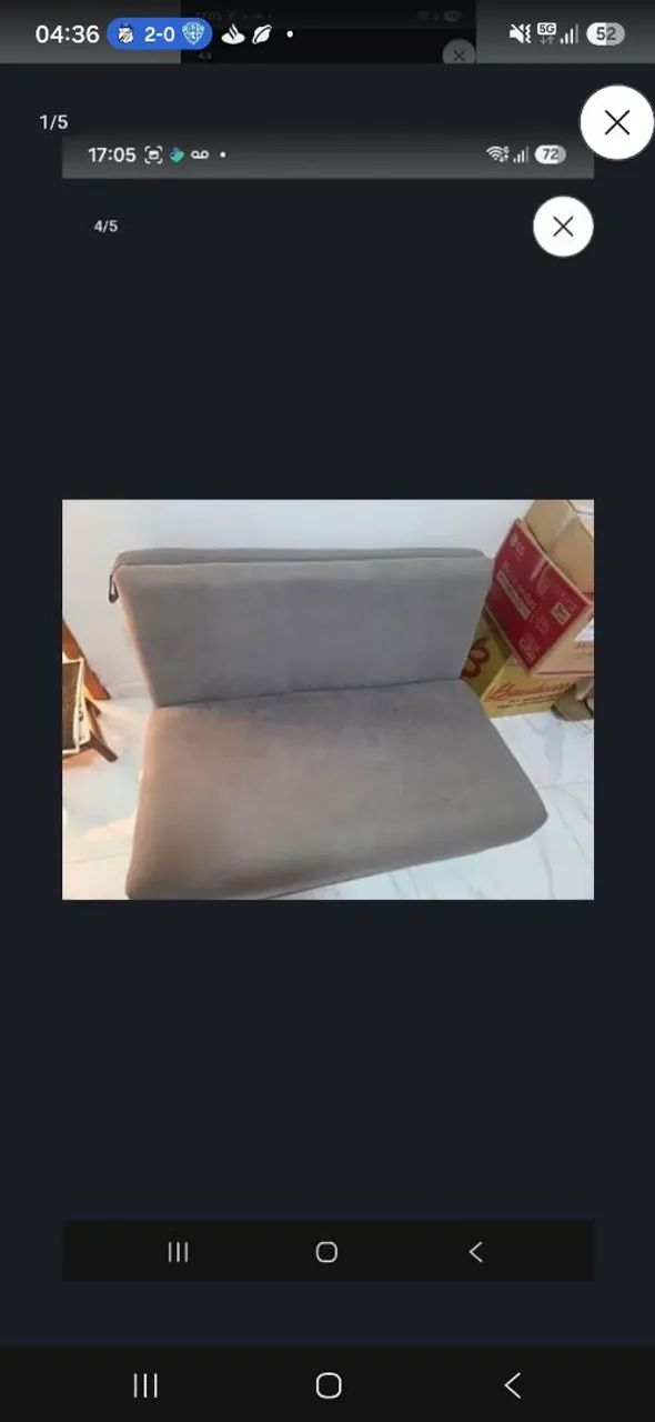 Sofá cama cinza tá perfeito. R$550,00. - Foto 4