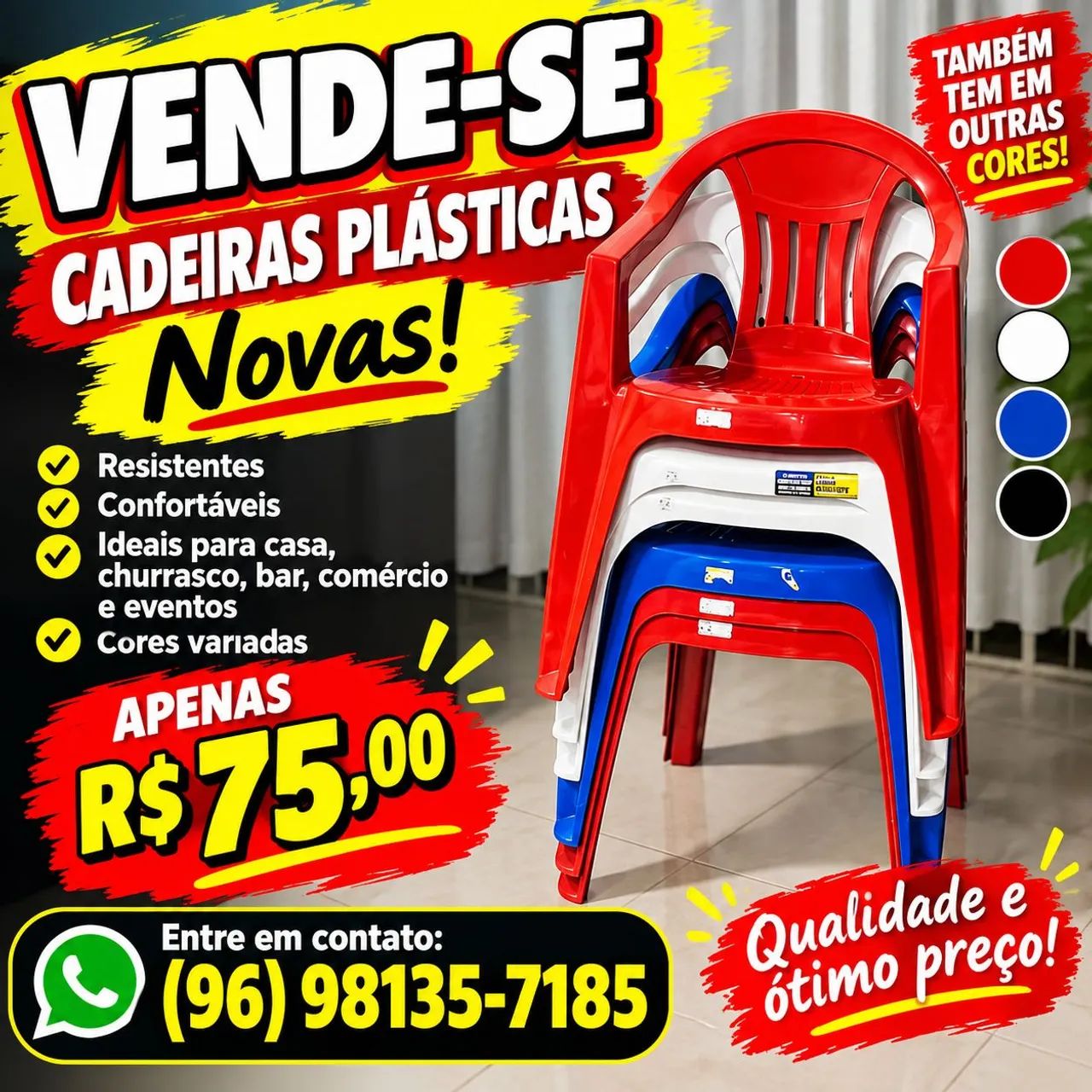 Cadeiras plastica