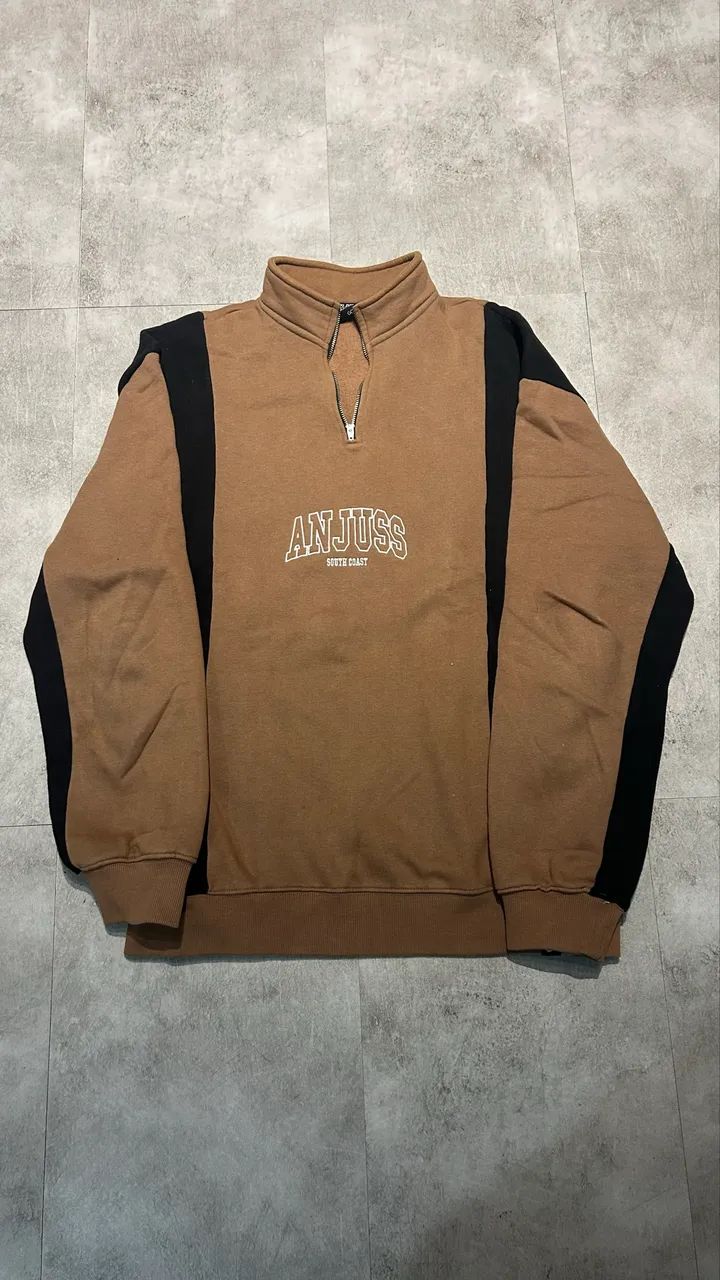 Moletom Anjuss Half Zip Marrom