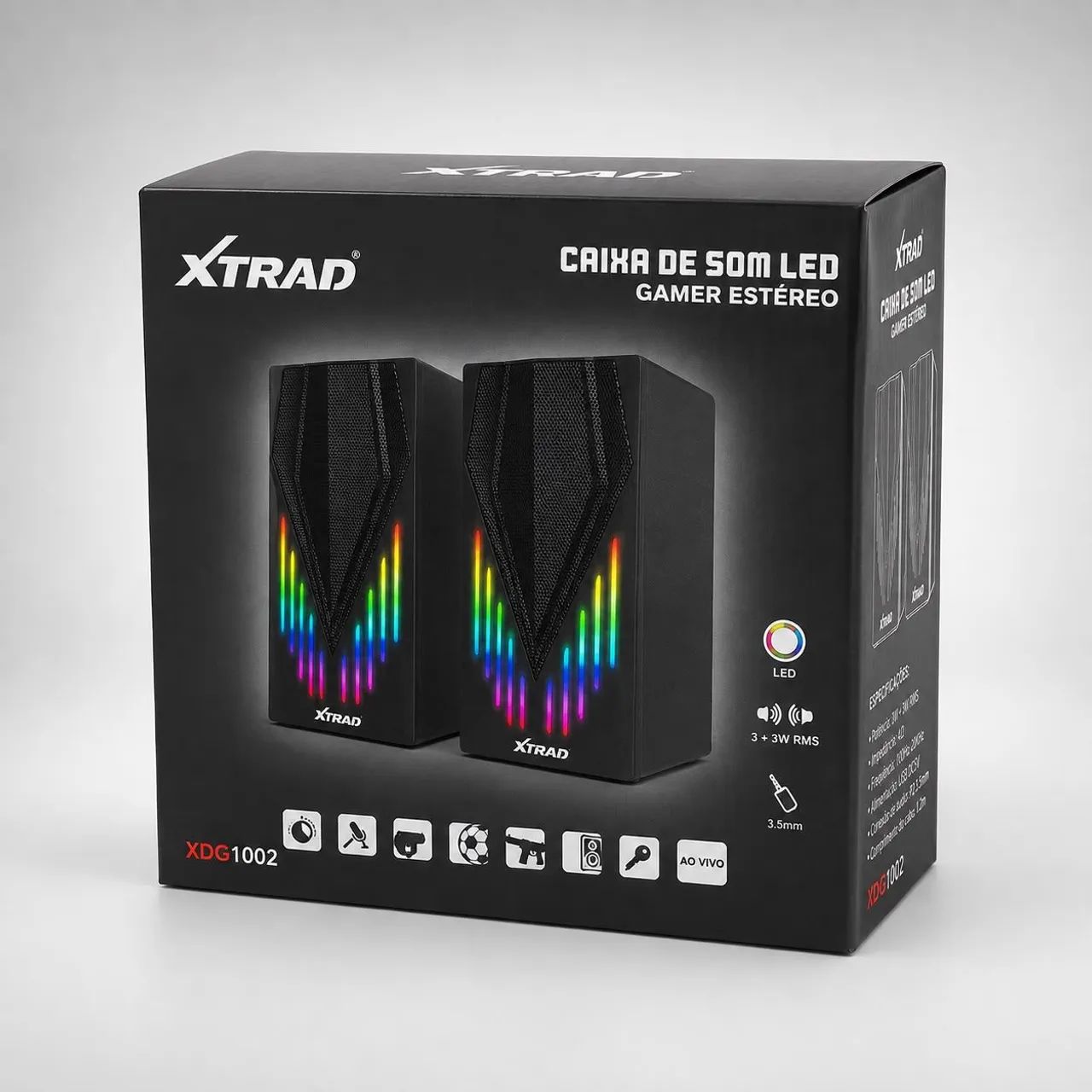 Caixa de Som Gamer Para PC RGB Xtrad XDG1002 - Foto 4