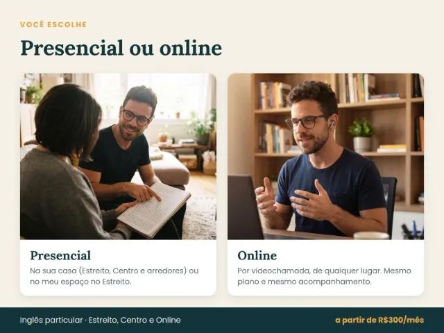 Aulas de Inglês Particular - Estreito e Centro | Presencial ou Online - Foto 3