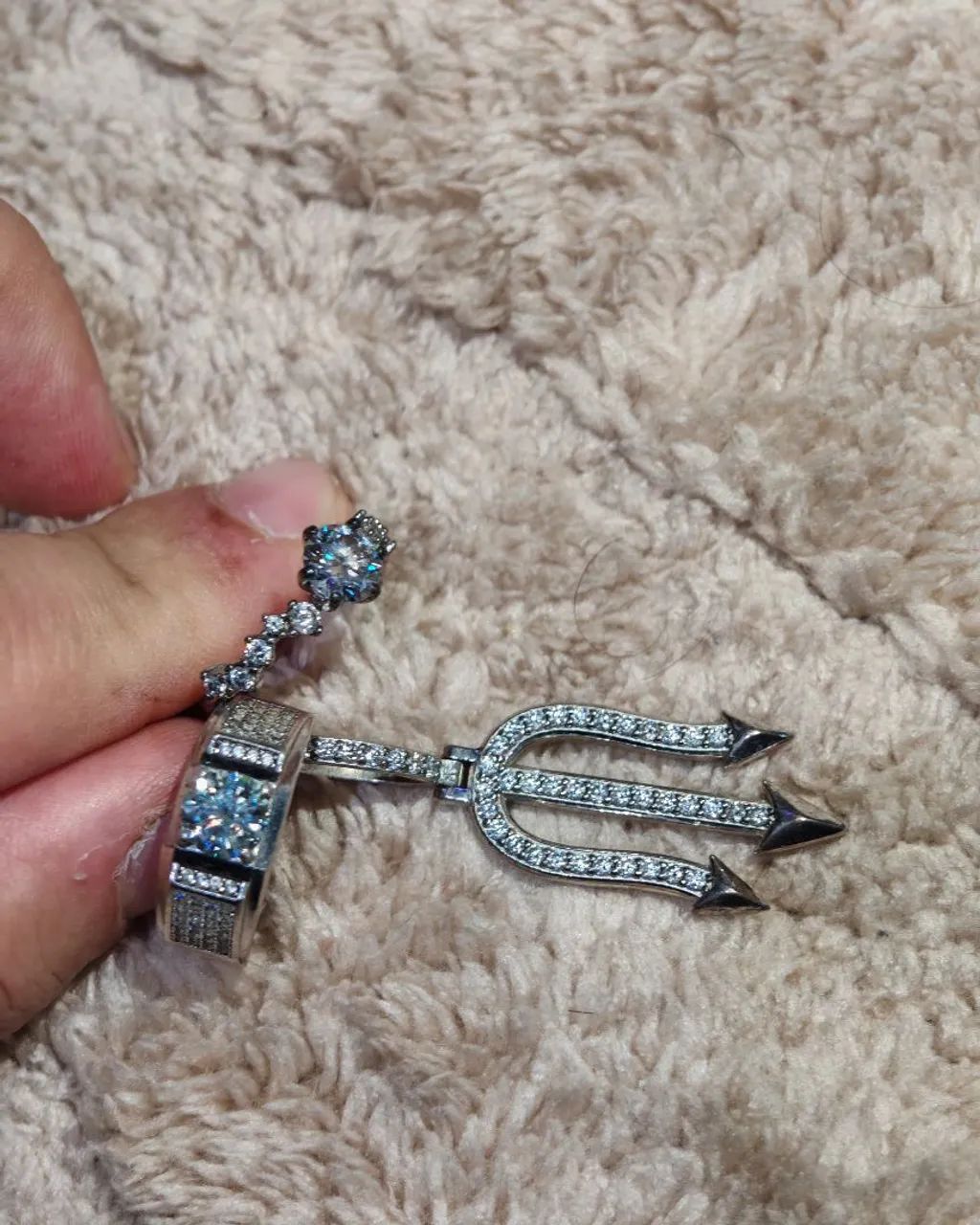 Conjunto de 3 peças de moissanita. - Foto 4