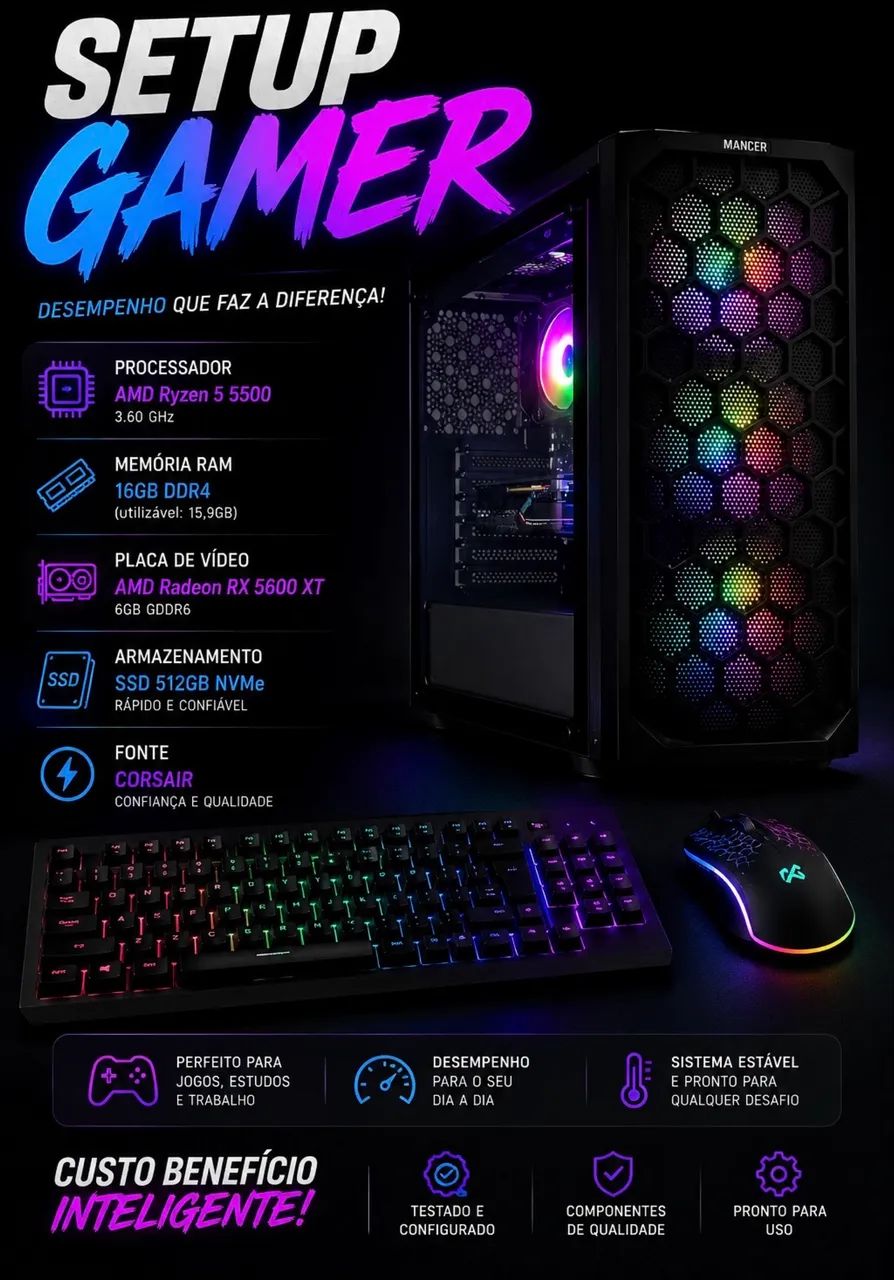 Setup Ryzen 5 5500 + RX 5600 XT  