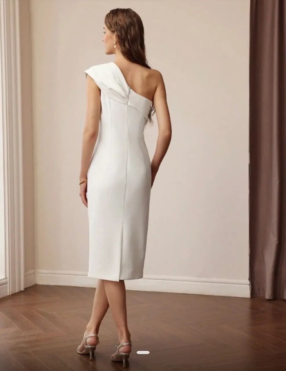Vestido midi com ombro único - Foto 2